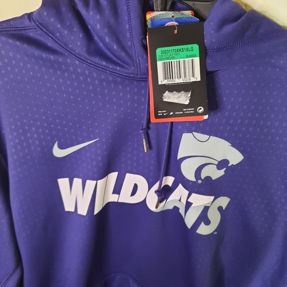 NWT Nike Kansas State Wildcats KSU Dot All Over Pullover ThermaFit Hoodie PURPLE - Picture 3 of 3